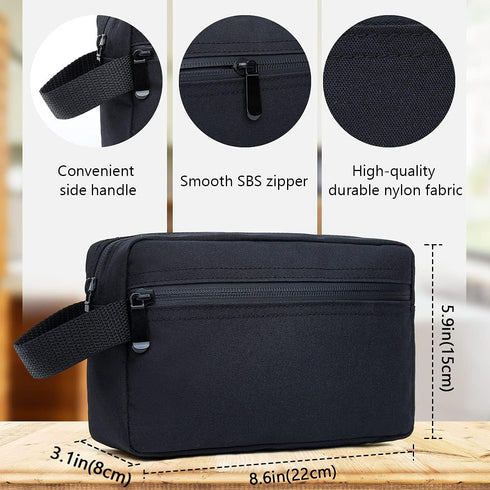 Travel Toiletry Bag for Women and Men, Water-resistant Shaving Bag with Divider and Handle for Toiletries