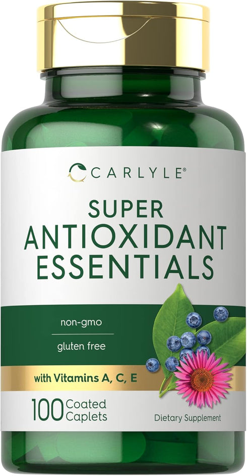Carlyle Antioxidants Supplement | 100 Caplets - Nutritional Complex with Vitamin A, C, E | Non-GMO, Gluten Free