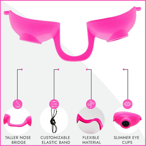 Super Sunnies Evo Flexible UV Eye Protection, FDA Compliant Tanning Bed Goggles, Pink