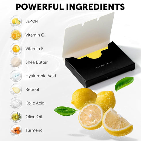 VALITIC Brightening Lemon Turmeric Kojic Acid Paper Soap - Vitamin C, Retinol, Collagen, Original Japanese Complex, 3