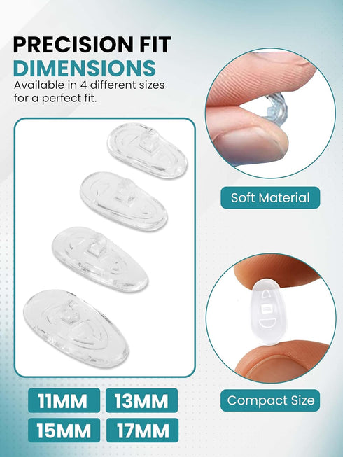 SPORTS WORLD VISION Glasses Nose Pads Premium Quality Soft Silicone A-Shape Nose Pads 15mm Screw-in Cushions