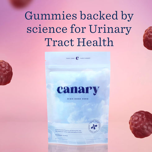 Canary High-Dose Hero for Women - 60 Gummies for Urinary Tract Health, Delicious Natural Cranberry Flavor