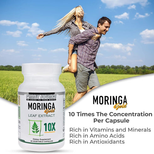 Moringa Leaf Gold Extract 10X, 60 Count Veggie Capsules, Vitamins & Minerals