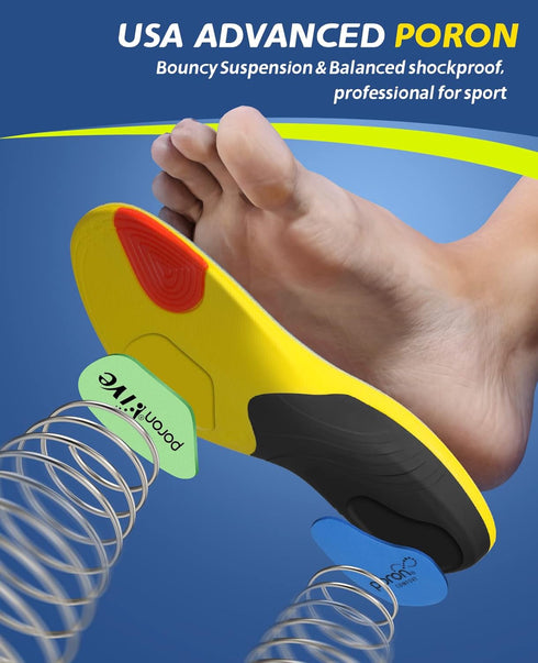 TANSTC Plantar Fasciitis Insoles for Men, Medium Arch Support Shoe Inserts for Women, Pain Relief Orthotics (XL)