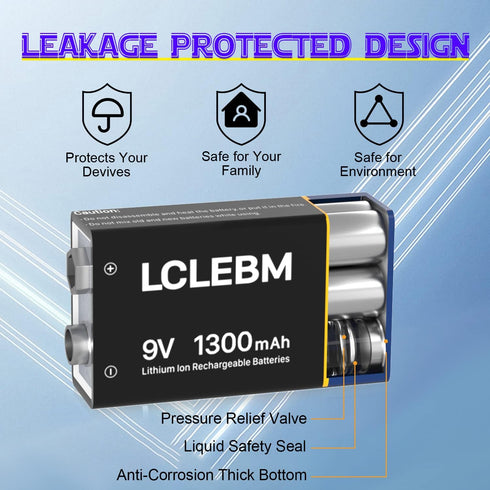 LCLEBM 9V -4 Packs Battery