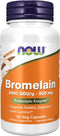 NOW Foods Bromelain Supplements: 500 mg Natural Proteolytic Enzyme, 60 Veg Capsules