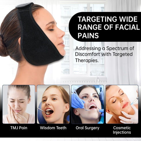 Wisdom Teeth Ice Pack Head Wrap, Blue Ice Pack for Toothache Pain Relief with 6 Gel Packs for Oral Surgery Recovery