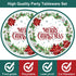 SHEPAILAI 25 25Pcs) Christmas Paper Plates Disposable Plates Holly leaf Dinner Tableware Kit Serve Guests Xmas Dessert