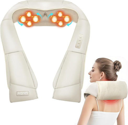 Joyset Shiatsu Neck and Back Massager with Heat, Shoulder Massager for Pain