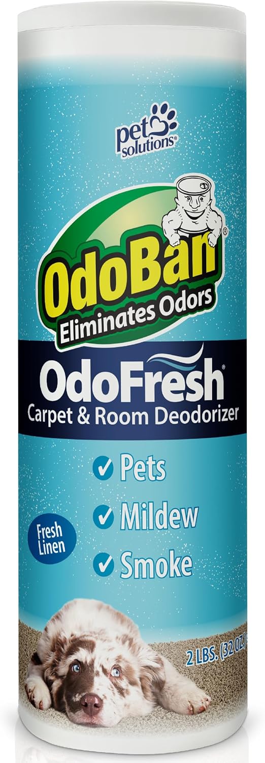 OdoBan OdoFresh Carpet and Room Deodorizer Powder, Fresh Linen Scent, 2 Pounds for Home Smells and Odors