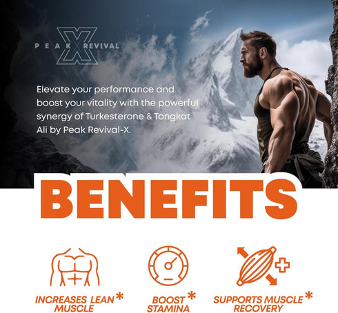 Turkesterone & Tongkat Ali 1000mg Supplement - 500mg Ajuga Turkestanica Per Serving for Increased Stamina, Lean Muscle