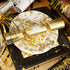 Pack 8 Caspari Splatterware Paper Dinner Plates in Gold