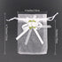 SumDirect Rose Organza Gift Bags, 50 Pcs 4x5 inch White Wedding Favor Bags with Drawstring for Party