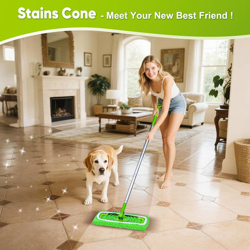 NXPPYY 6-Pack 100% Reusable Mop Pads Compatible with Sweeper Mop - Coral Fleece Washable Refills - Microfiber Dry & Wet