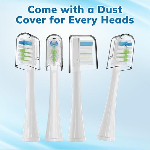 6 Pack Replacement Brush Heads for Waterpik Sonic Fusion Flossing Toothbrush, Compatible with SF01/SF02/SF03/SF04