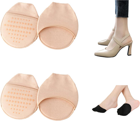 Ball of Foot Cushion Socks Non-Slip Pain Relief Toe Topper Socks, Seamless Half Forefoot Socks