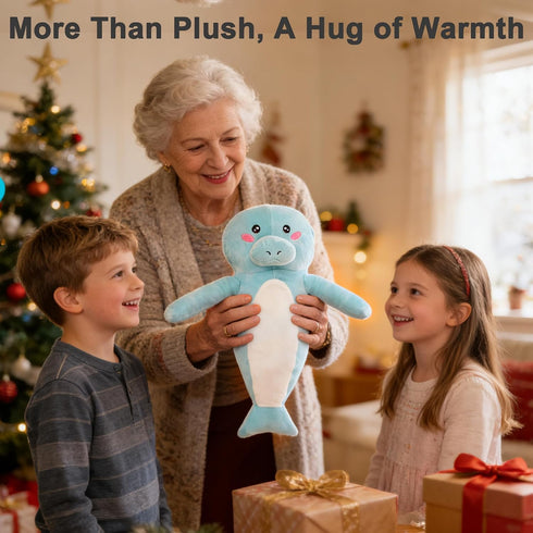Heating Pad Stuffed Animal Manatee, Cute Heating Pad for Period Cramps, USB Powered Electric Heating Pad Plush Toy