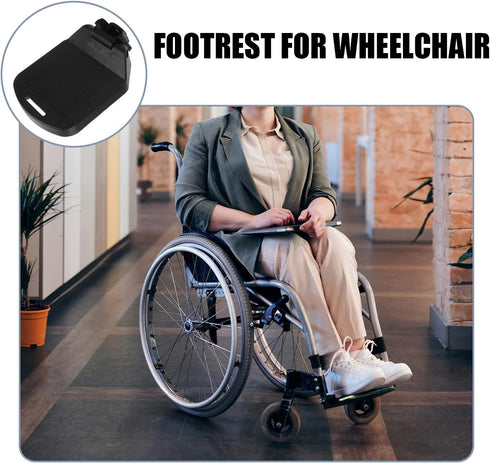 2pcs Adjustable Wheelchair Footrest Pedals Leg Pads Heavy Duty Footplates Universal Replacement for Patient Mobility