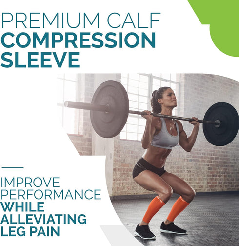 Calf Compression Sleeves - Footless Compression Socks for Runners, Shin Splints, Varicose Vein & Calf Pain Relief for