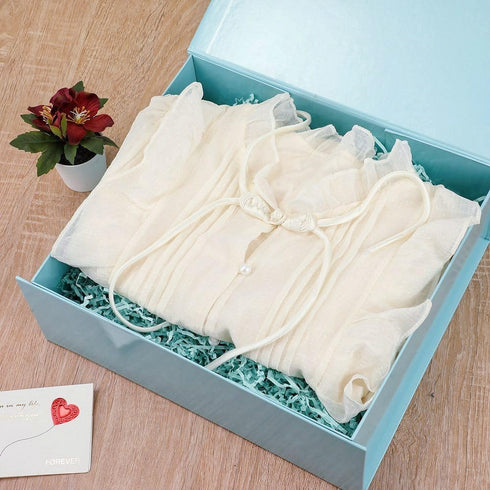 Large Gift Box, 13.5x11.8x4.7 Inches, Blue Gift Boxes with Magnetic Closure Lid for Luxury Gift Packaging