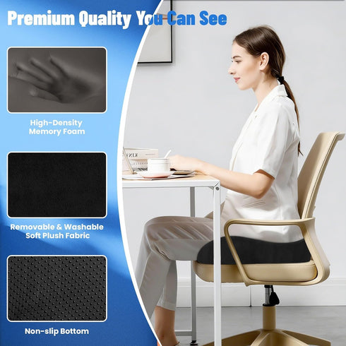 DailyCuddles Tailbone Wheelchair Seat Cushion, Premium Memory Foam Office Chair Cushion, Supportive Donut Pillow