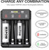 Rechargeable AA Lithium Batteries, 1.5V 3400mWh, 4 Count with Smart Charger, 1500 Cycle