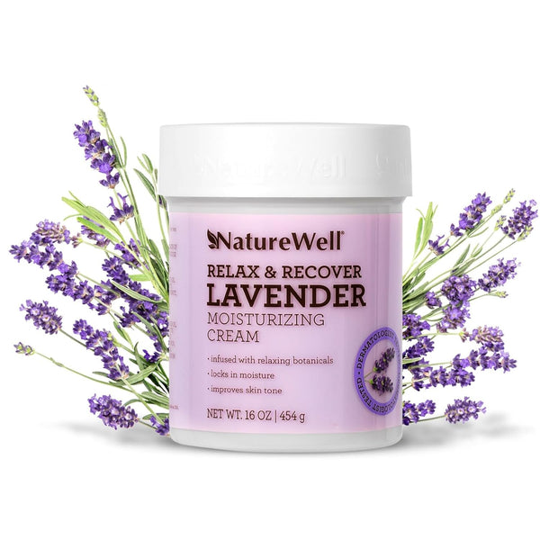 NATURE WELL Lavender Smooth & Soften Moisturizing Cream - 16 Oz, Infused with Natural Oils for Face, Body, Hands