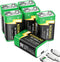 KOOAQQ 6-Pack Rechargeable 9v Batteries, USB-C Recharge with 2 in 1 Charging Cable,
