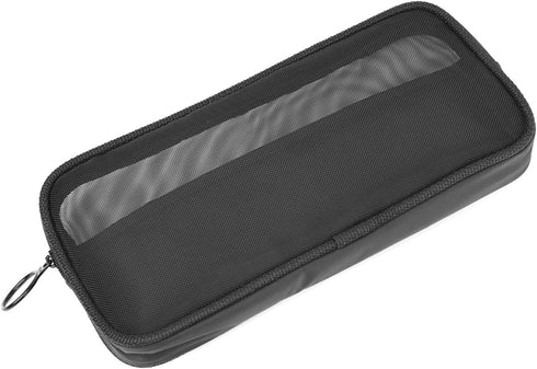 Mesh Travel Toiletry Bag - Transparent Standing Pouch, Portable Organizer, Pack of 2 (Size M), Black