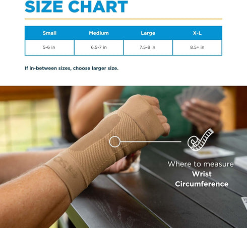 WS6 OrthoSleeve Compression Wrist Sleeve/Carpal Tunnel Wrist Brace, Supports Pain and Strain and Fatigue