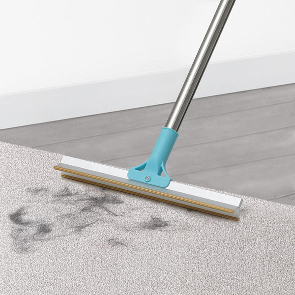 Carpet Rake for Pet Hair Removal, Reusable Cat Dog Hair Remover with 55’’ Long Handle for Carpets