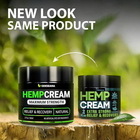 (2 Pack) Hemp Cream for Joint, Back, Knees, Neck, Elbows - High Strength Hemp Oil Extract Made in The USA