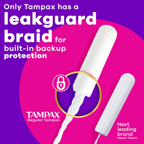 Multipack, 84 Count (3 Packs 28), Packaging Tampax Radiant Tampons for Women with LeakGuard Braid, Regular/Super