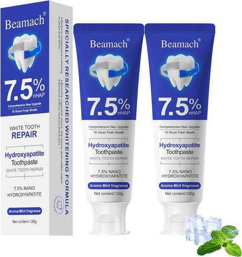 Nichalous Beamach 7.5% Hydroxyapatite Toothpaste Nano Hydroxyapatite Whitening Toothpaste for Enamel Protection &