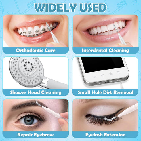 120 Pieces Braces Dental Brush Flosser, 360° Bendable Toothpick, Soft Bristles for Oral Hygiene