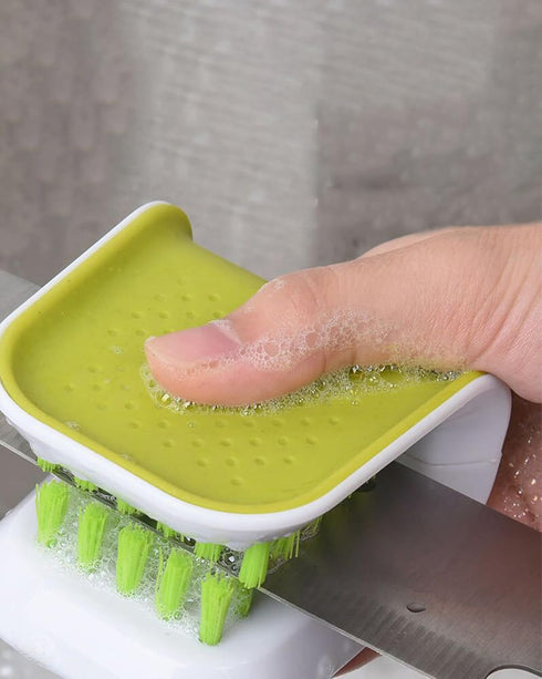 Blade Knife Cleaner, Double-Sided Kitchen Washing Brush, Multifunctional Knife Sponge with Silicone Funnel (1 PC)