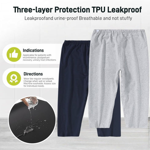 Yodilala TPU Incontinence Care Trousers,Adjustable Patient Care Trousers,Patient Diaper Pants Ideal for Bedridden