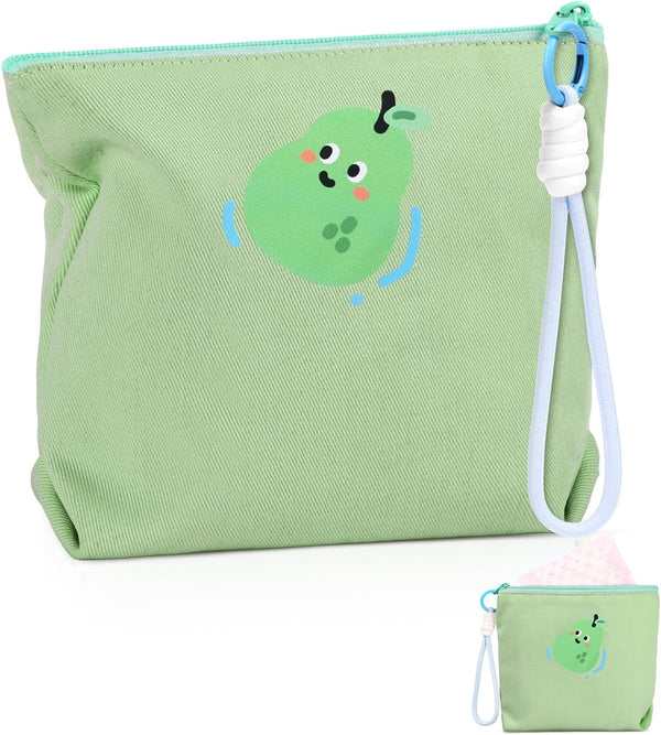 SIDESUGAR Canvas Period Pouch Soft First Period Kit Bag Small Discreet Menstrual Cup