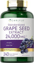Carlyle Grape Seed Extract 24,000 mg Equivalent, 240 Capsules, Maximum Strength Standardized Extract