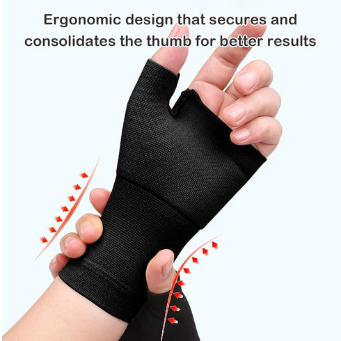 Wrist and Thumb Support for Joint Pain, Lightweight Compression Sleeves with Thumb Support (Black, XX-Large)