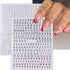 Letters Nail Art Stickers, English Alphabet 3D Self-Adhesive Metallic Gold Silver Decals for DIY Manicure Supplies