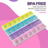 Weekly Pill Organizer - 4-Times-a-Day Pill Planner with Daily Morning, Noon, Evening & Night Compartments