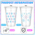 Havawish 100 16 oz Pcs Blue Winter Snowflake Plastic Cups Disposable Clear Cups Coquette Bow Snowflake Theme