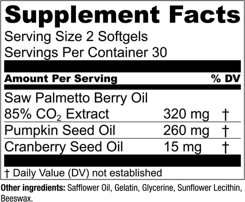 Essential Elements Saw Palmetto Plus - Prostate Health Supplement for Men with Pumpkin and Cranberry Seed Oil, 120