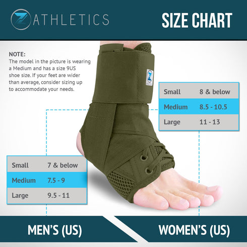 Z ATHLETICS Zenith Ankle Brace, Adjustable Lace Up Support for Running, Basketball, Injury Recovery