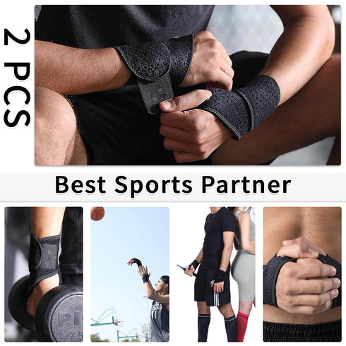 Adjustable Wrist Brace for Carpal Tunnel for Men and Women, Wrist Support for Fitness and Sports Protection (2 PCS)
