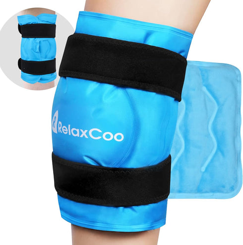 XXL Knee Ice Pack Wrap, Gel Ice Pack for Knee Injuries, Reusable Large Cold Pack for Pain Relief