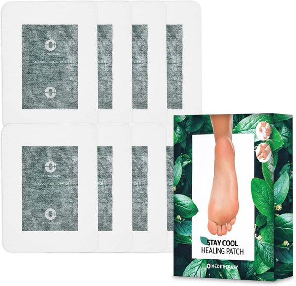 Stay Cool Healing Patch (8ea), Korean Foot Pads for Relaxing, Detoxing Pads, All Natural Herb Remedy for Stress Relief