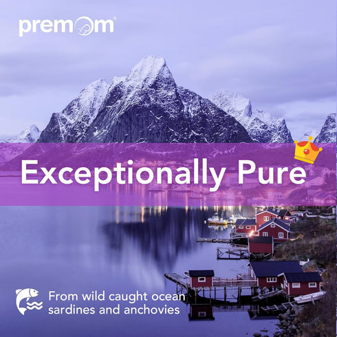 Premom Prenatal DHA Fish Oil: Omega 3 with 470mg DHA, 200mg EPA + 400 IU Vit D3 - Fertility Support for Women