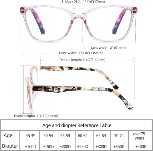 4 Pack Blue Light Blocking Reading Glasses for Women Men, Fashion Square Computer Readers with Spring Hinge